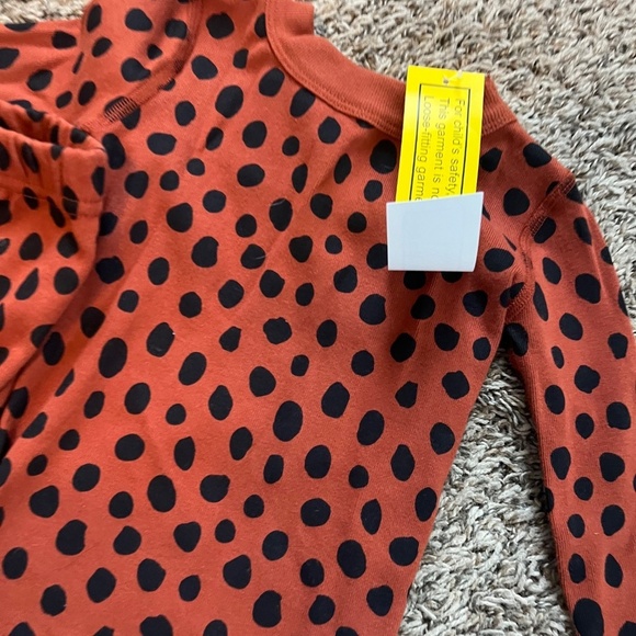 NWT Hanna Andersson long john pajama set in brown mini spot sleepwear size 2T - Picture 2 of 4